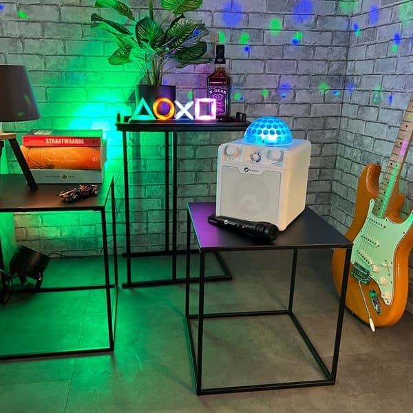 N-Gear Disco Block 410 bærbar karaokehøjttaler med Bluetooth og indbygget diskolys