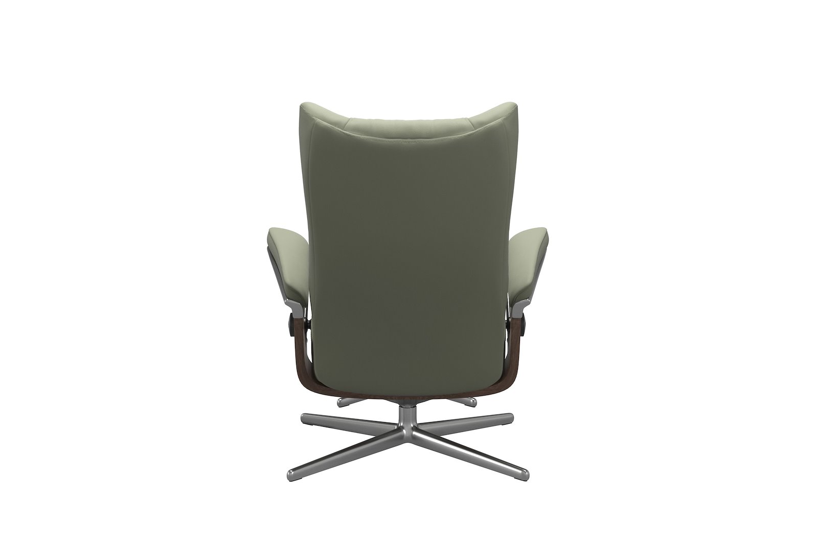 Wing lenestol m/krakk Hud Paloma Shadow Green - Cross Chrome - Valnøtt understell