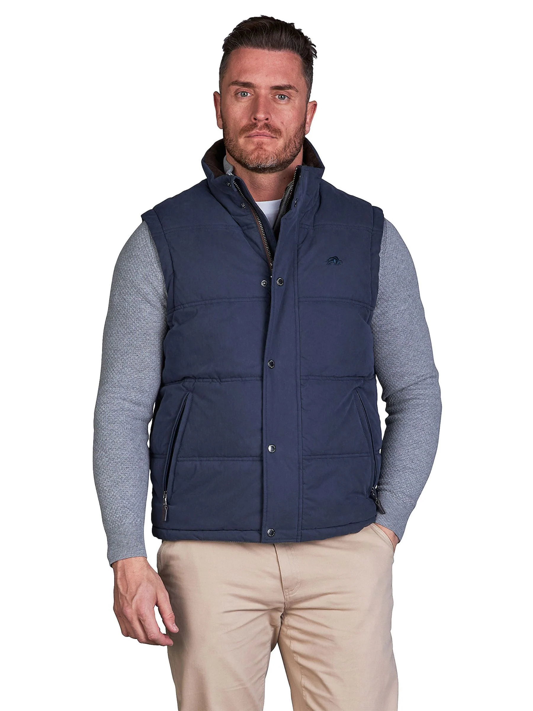Raging Bull blauw klassiek gewatteerd gilet
