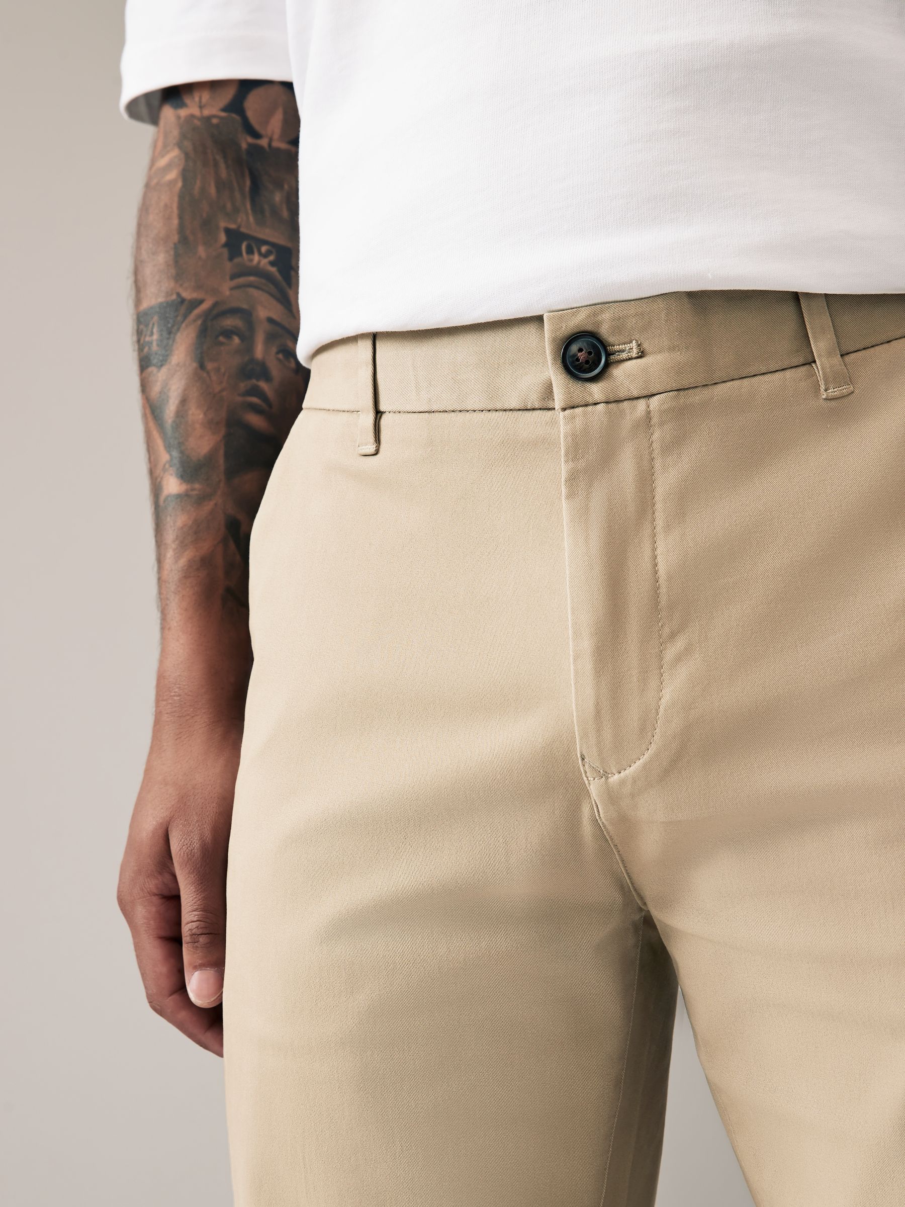 Pastelgeel - Straight fit - Stretchy chino