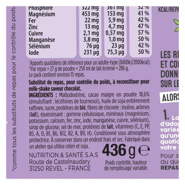 Milkshake de Chocolate Gerlinéa Slimming Meal 436g