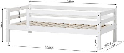 Hoppekids ECO Dream Juniorseng med Sengehest 70x160, Hvit