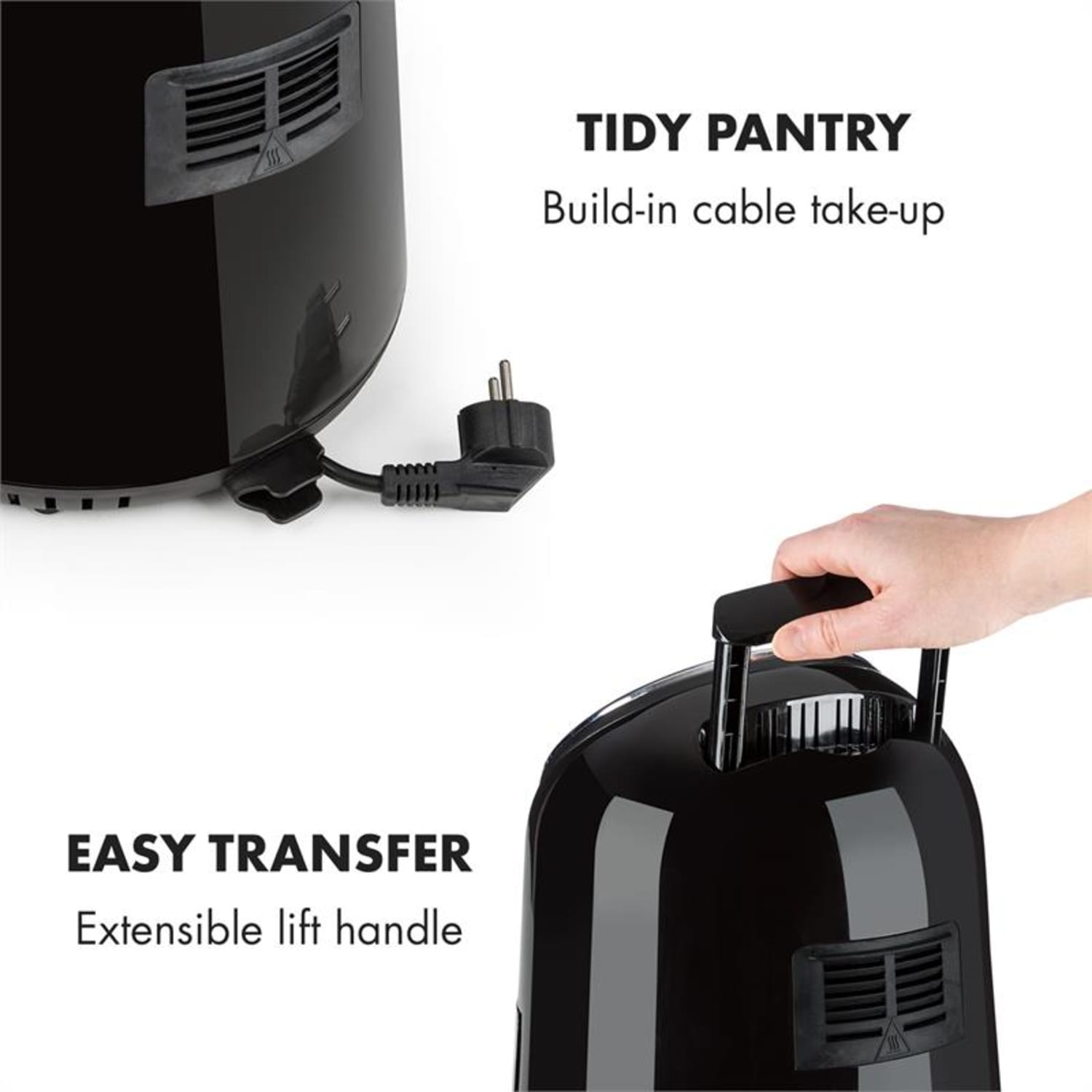 AirVital Heißluftfritteuse 1300W 2,5l CeraPlus-Antihaft Touch schwarz