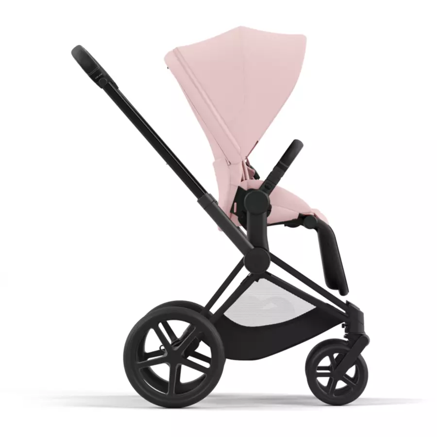 cybex PLATINUM Kombikinderwagen New Priam Priam Matt Black Peach Pink