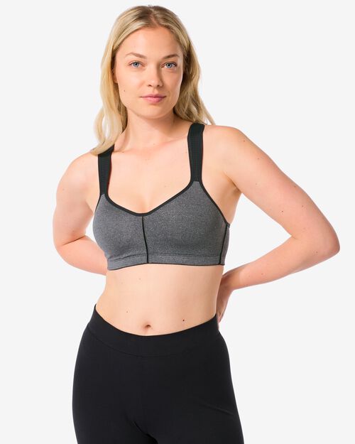 soutien-gorge de sport préformé support moyen gris chiné