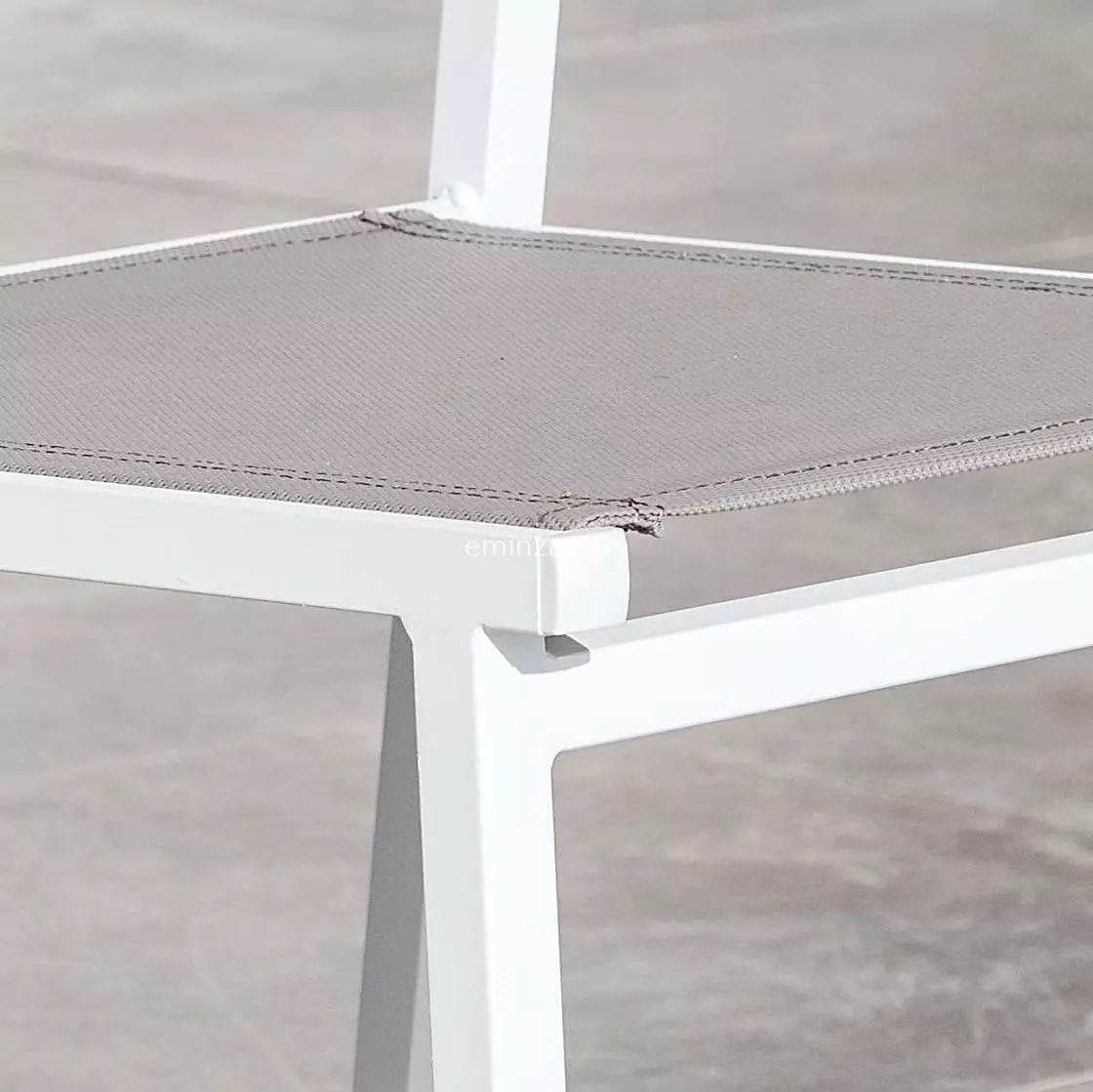 Chaise de jardin aluminium empilable Murano Blanc et taupe
