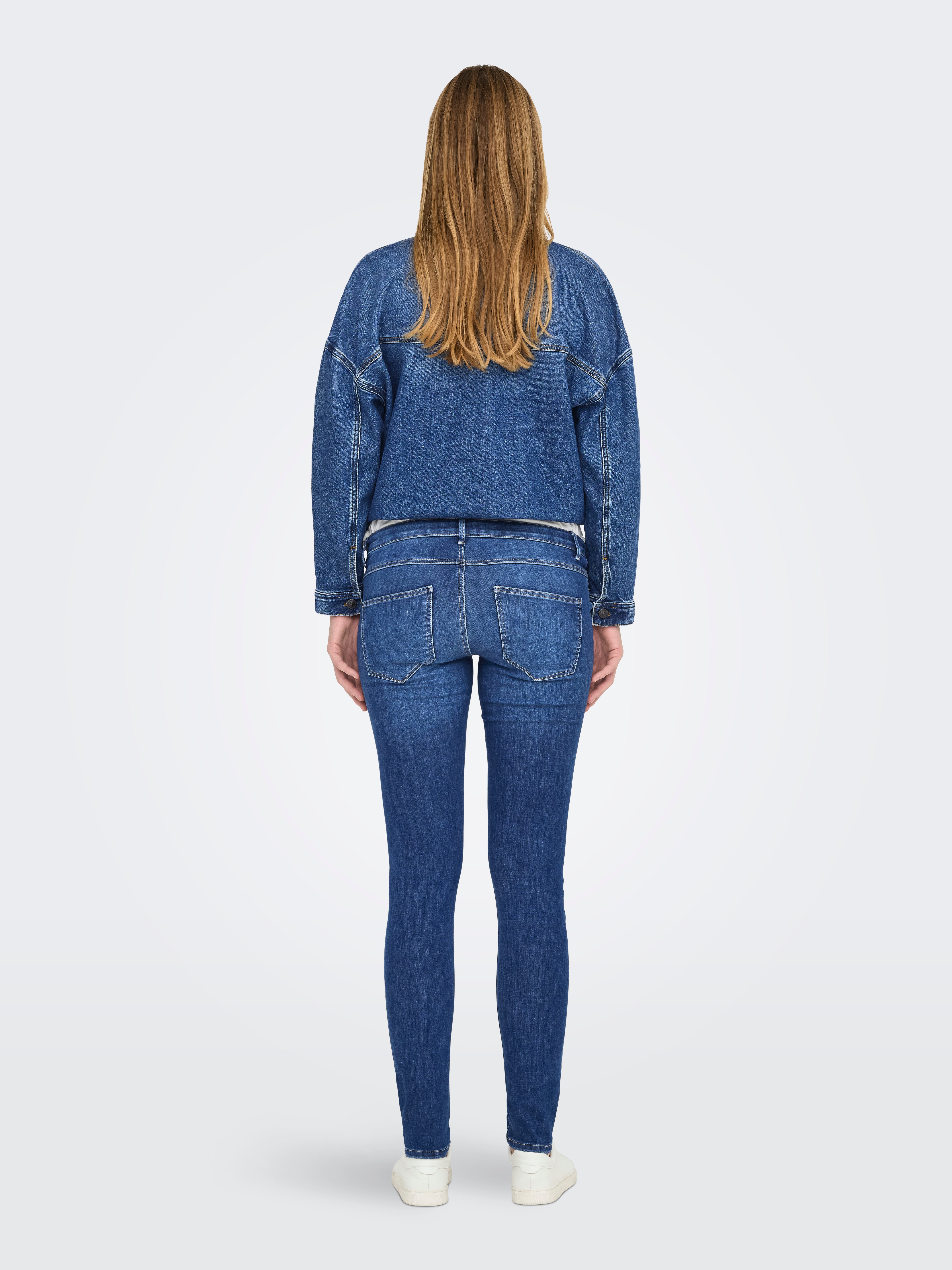 OLMROSE Hohe Taille Skinny Fit Jeans Medium Blue Denim