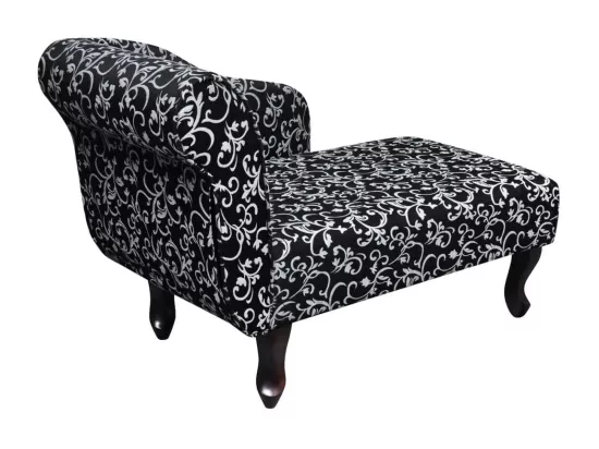 Chaise longue Noir et blanc Tissu
