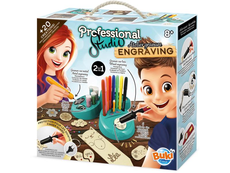 Buki Experimentierkasten Professional Studio – Atelier grav 2-in-1-Gravur-Pyrograph