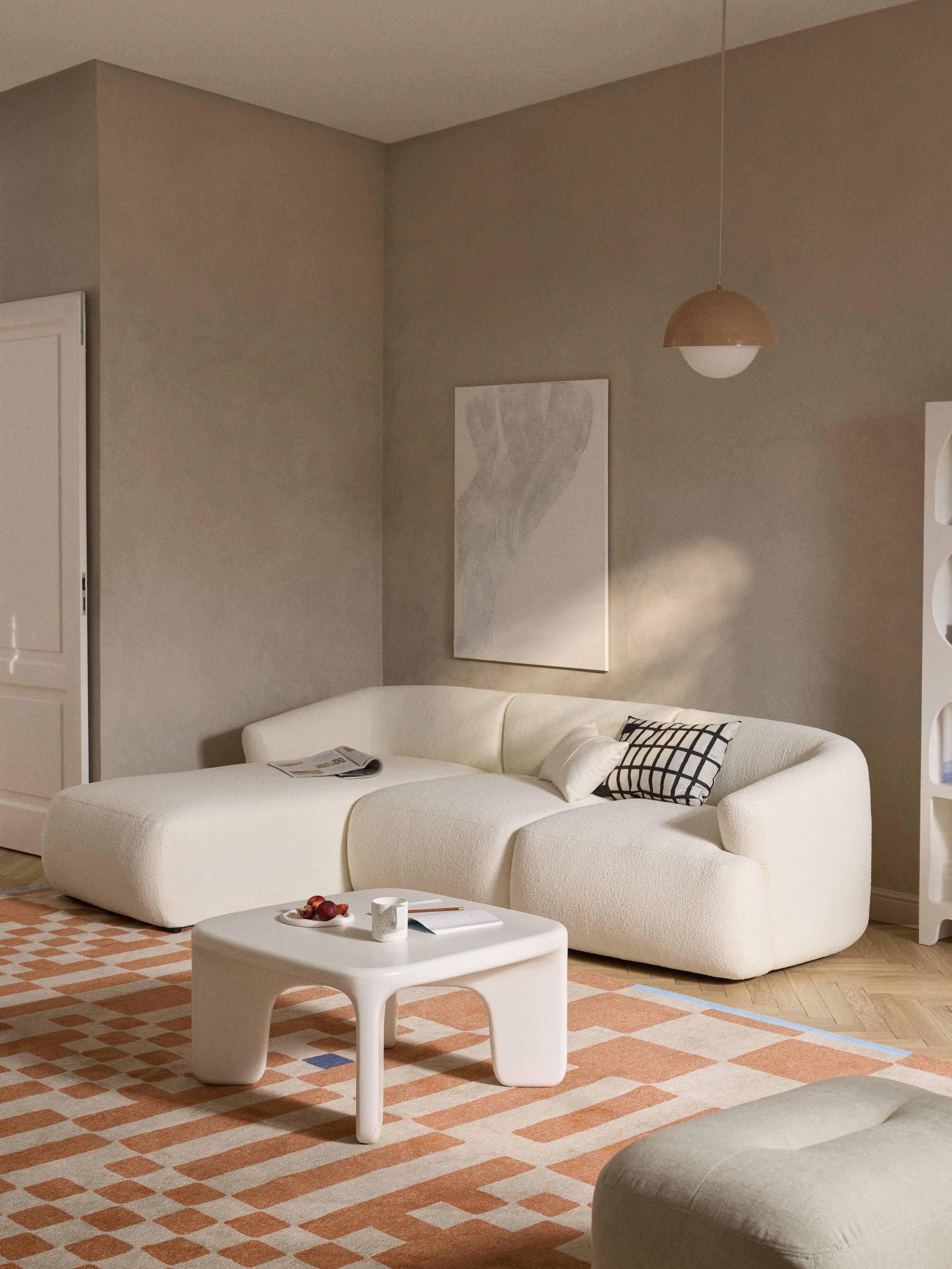 Modulaire bouclé hoekbank Sofia (3-zits)