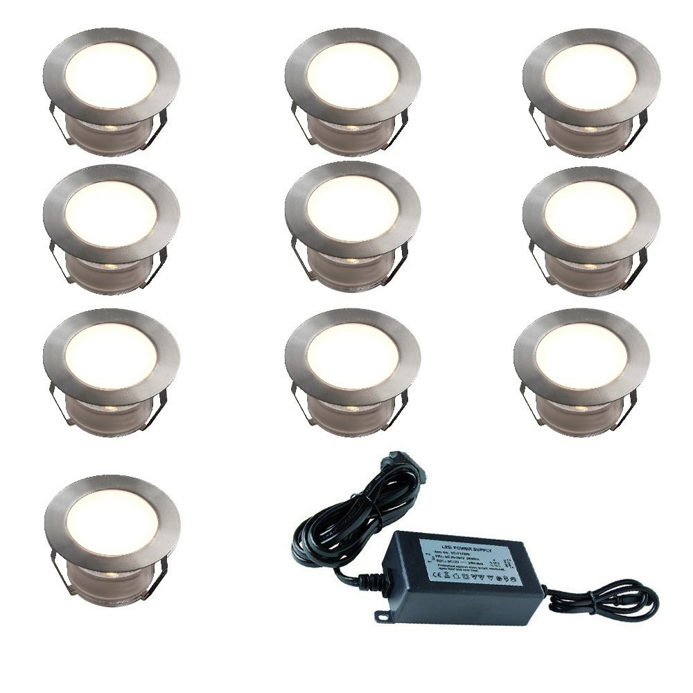 10 spots led à encastrer - blanc chaud - transformateur 30w - sofia - ø45mm - ø perçage 31mm - plug & play - dimmable