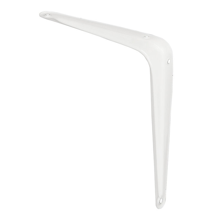 Équerre pour tablettes de 7,5 cm à 15 cm, acier blanc
