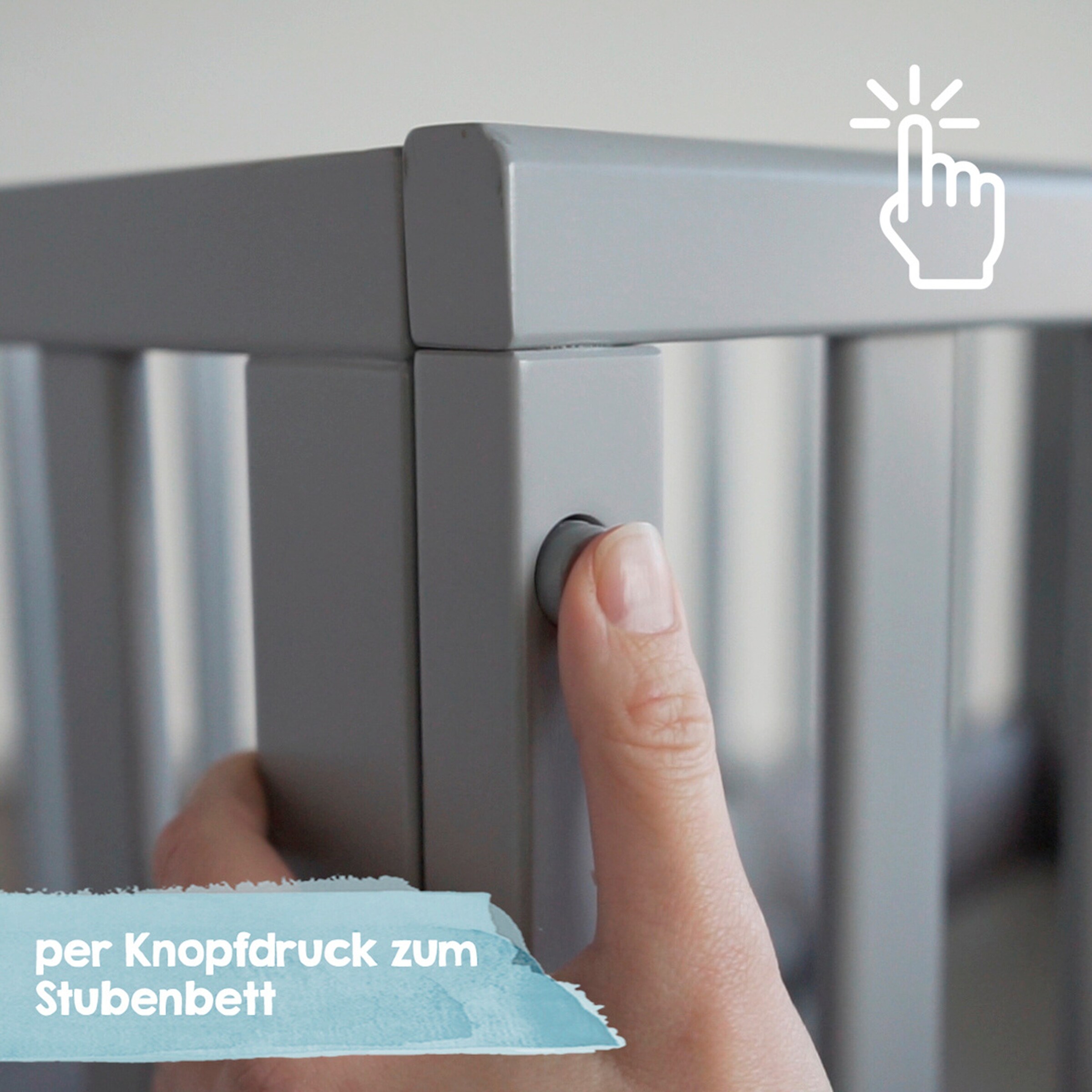roba Stuben- & Beistellbett 3in1 mit Barriere  Little Stars safe asleep®