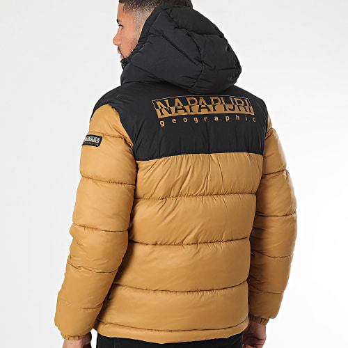 Doudoune Capuche Hornelen A4GLL Camel Noir