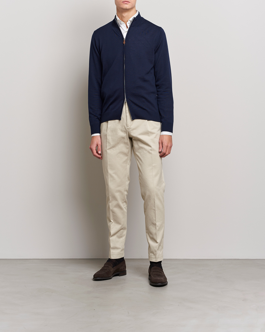 Stenströms Merino Full Zip Navy