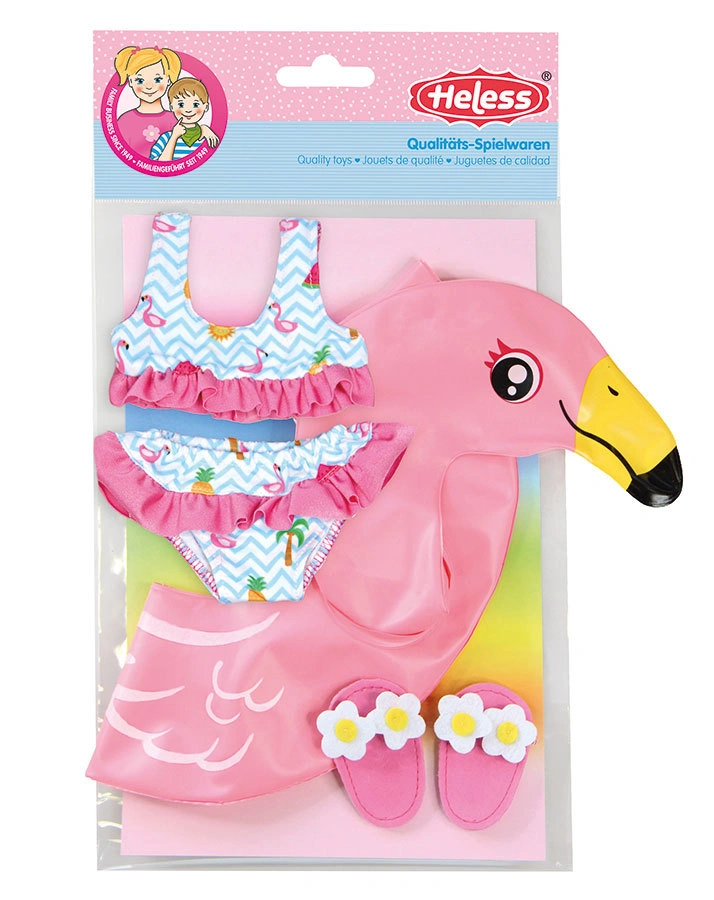 Puppenkleidung FLAMINGO-SCHWIMMSET “ELLA“ (35-45cm) in bunt