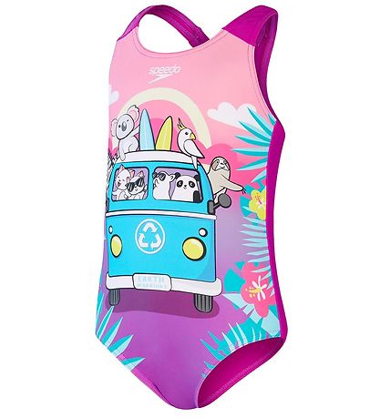 Speedo Bådedragt - Digital Printed - Pink/Lilla/Bl?