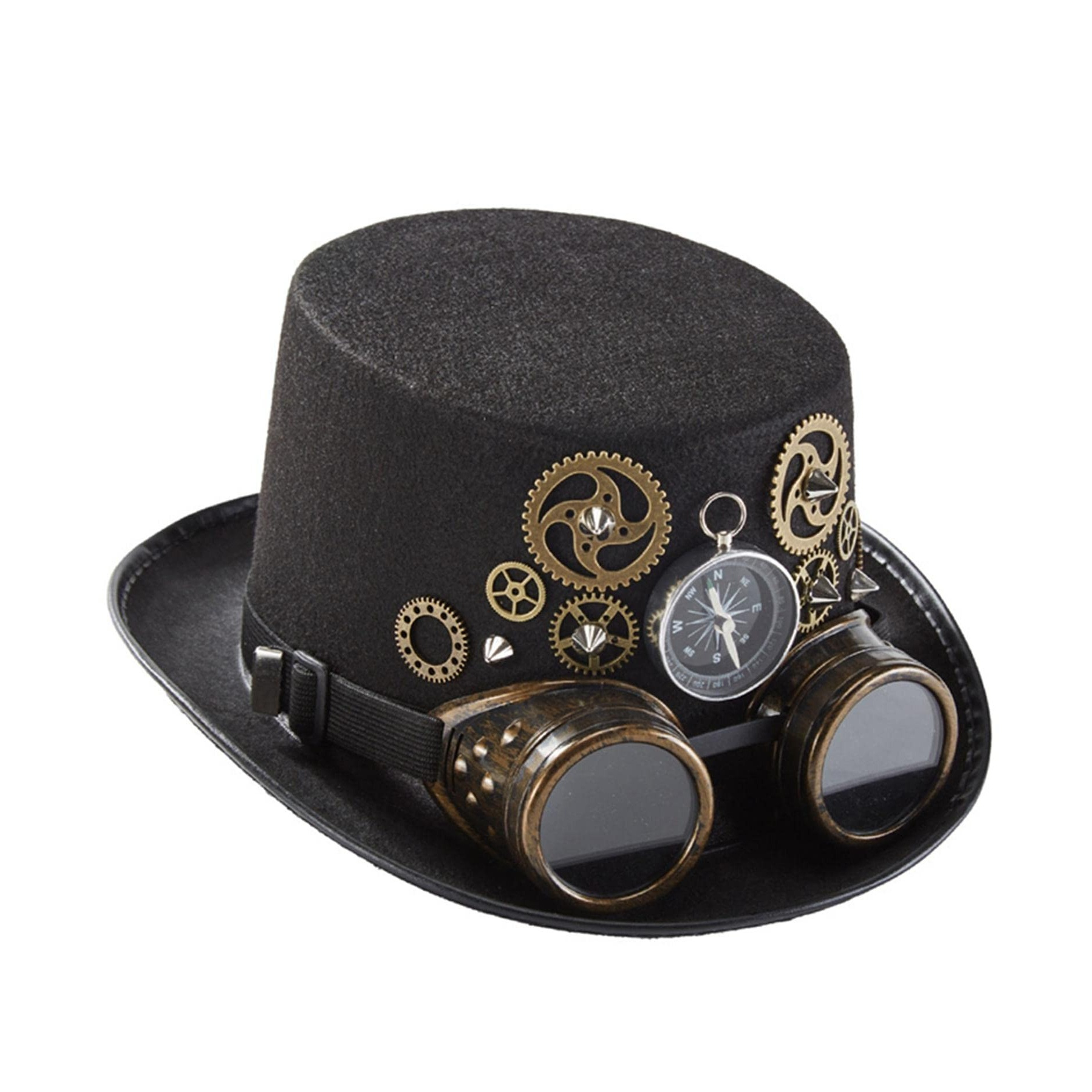 Hochwertiger Steampunk Hut Fasnachts Kostüm Zubehör Fashion Zylinder Accessoire für Motto Partys / Halloween - Kompass / Brille
