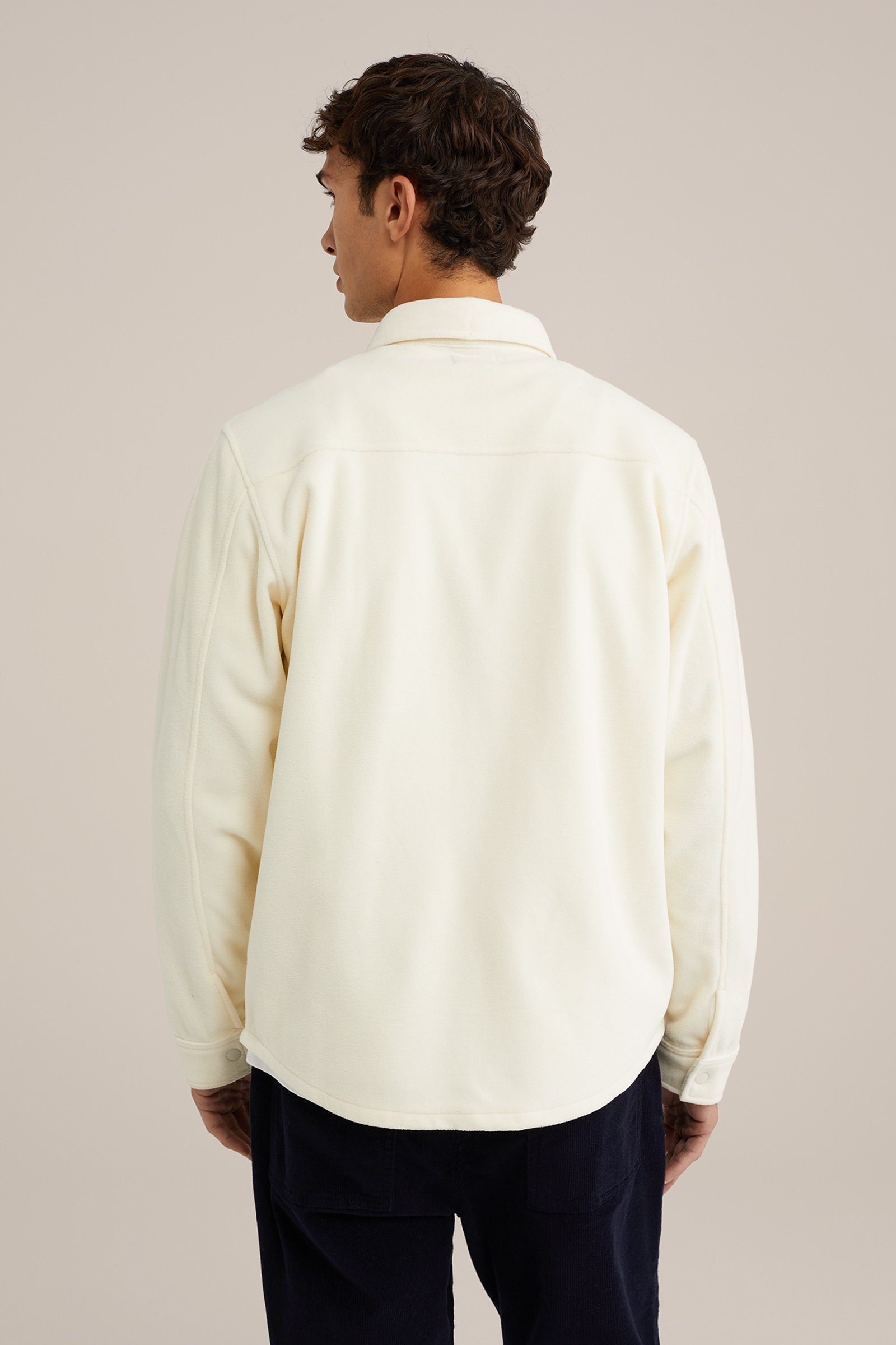 overshirt van fleece WE Fashion Gebroken wit