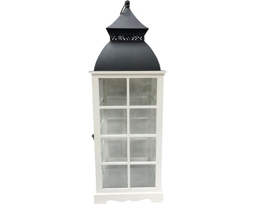 Houten lantaarn, wit, 32 x 32 x 92 cm
