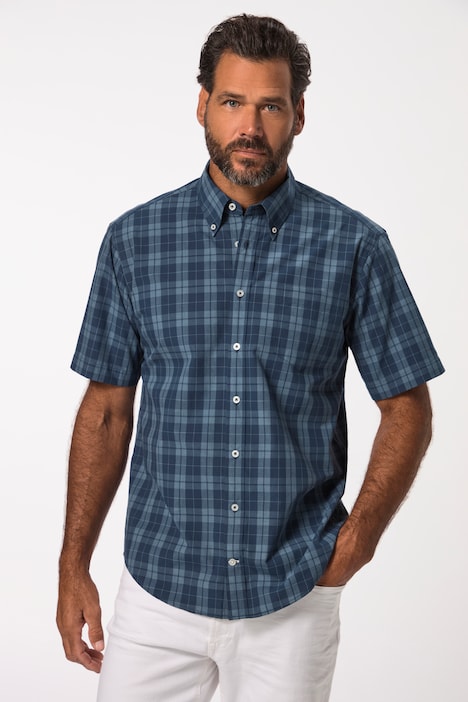 Karohemd, Halbarm, Buttondown-Kragen, Modern Fit, bis 8 XL