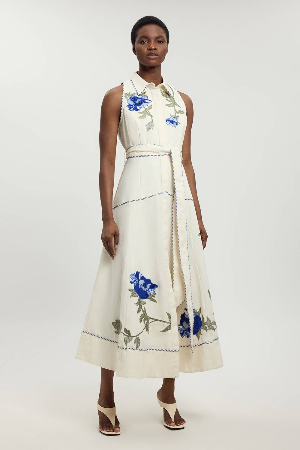KarenMillen Robe Midi Cintrée À Ceinture Avec Appliqués Floraux
