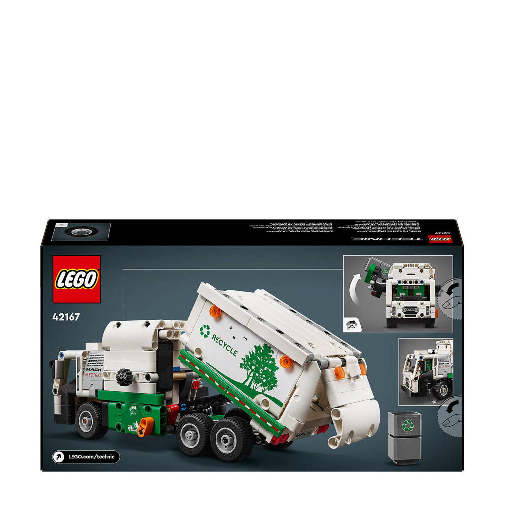 Lego blijft leukMack LR Electric vuilniswagen Speelgoed Vrachtwagen Voertuig Set 42167