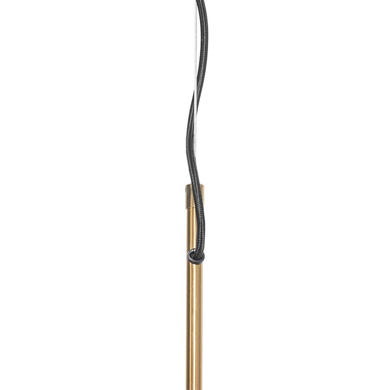 Klassieke hanglamp messing met witte lampenkap 5-lichts - Nona