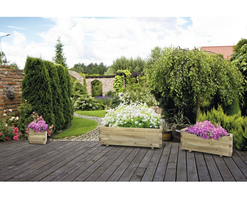 Toscana houten plantenbak, 90 x 40 x 35 cm, bruin
