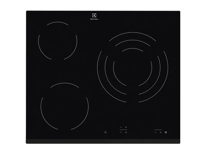 Electrolux EHF6232FOK - Keramisk kogeplade - 3 plader - Niche - bredde: 56 cm - dybde: 49 cm - med kantet front - sort