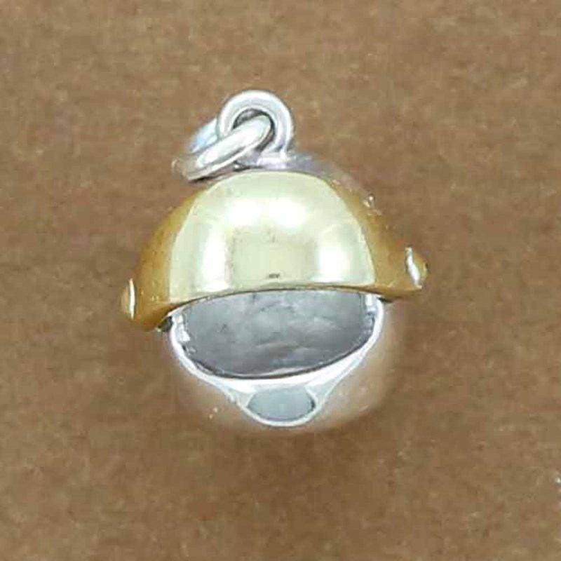 Pendentif casque de moto avec visière articulée - Argent massif