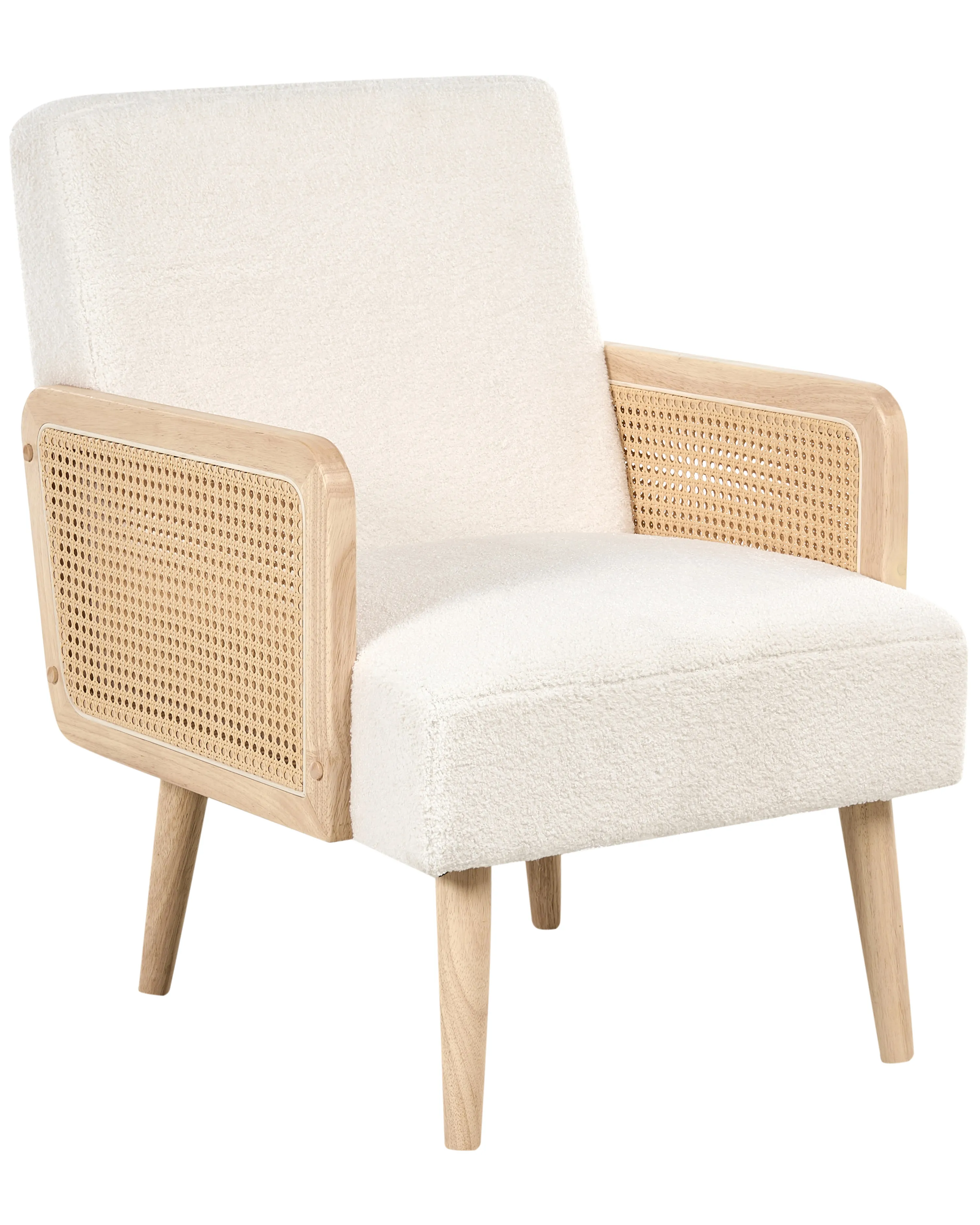 Fauteuil HOJBY Bouclé Gebroken wit