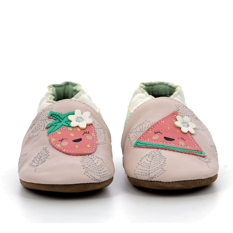 Robeez Robeez Chaussons Fruits Party Rose Clair Vert Clair
