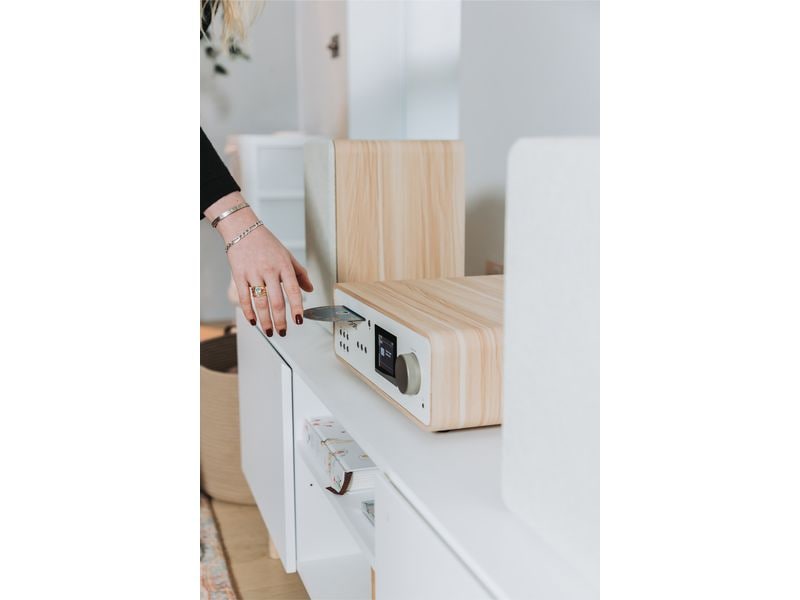 Pure Micro-HiFi Anlage Classic Stereo Eiche/Weiss Kräftige Stereo-Anlage mit 2 Lautsprechern