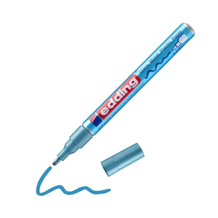 edding 751 Glanzlackmarker, 1-2mm, hellblau-metallic