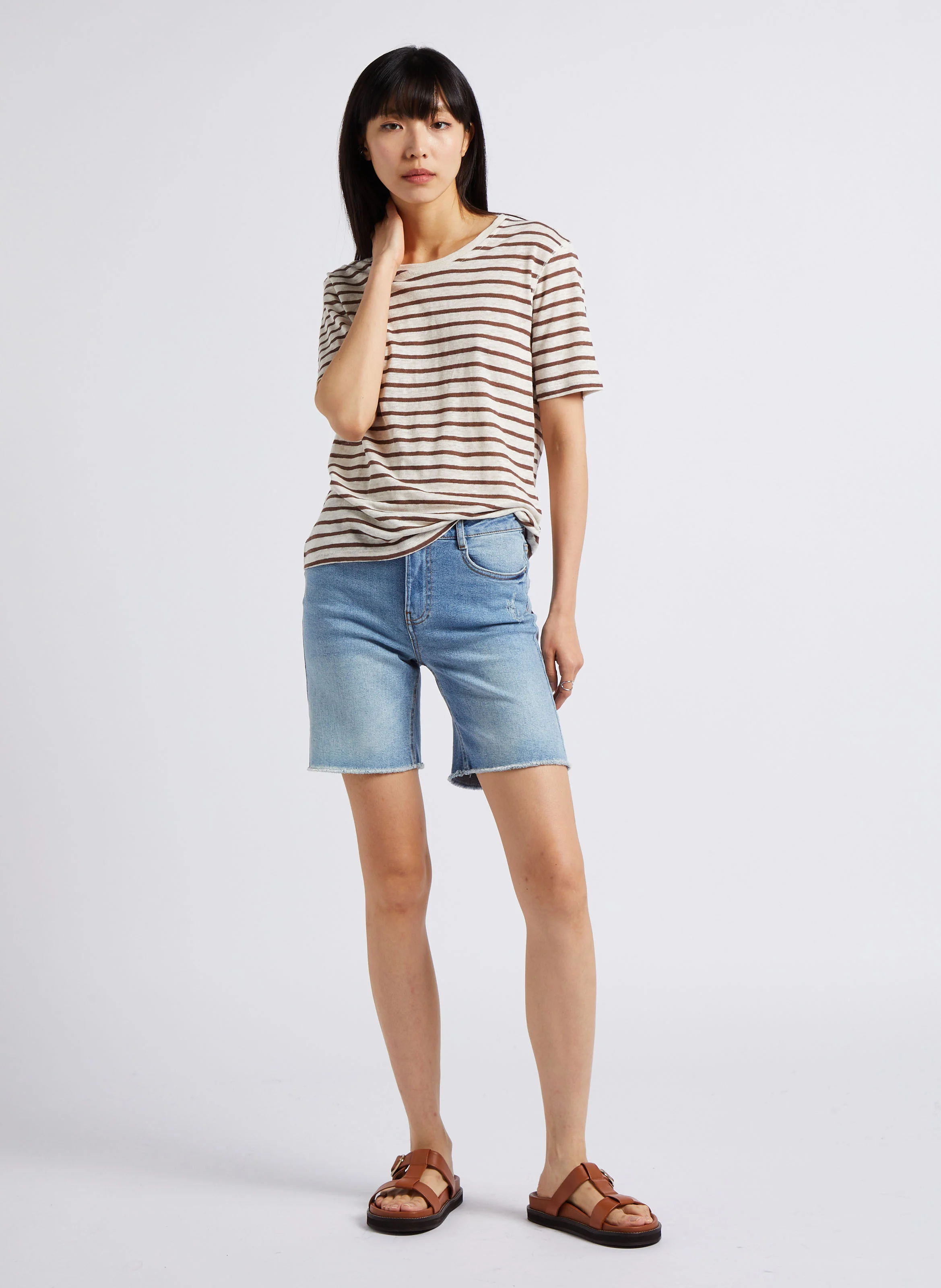MAX - Short droit en coton | Bleu