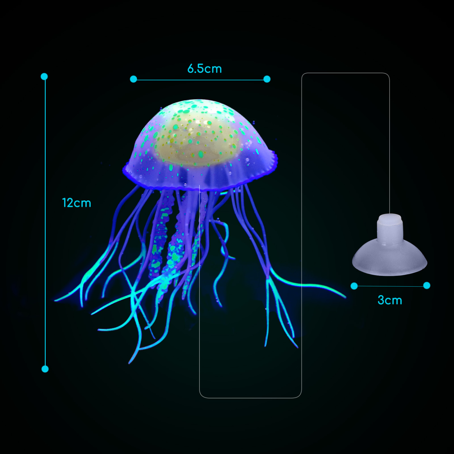 Nobleza - Conjunto de 6 Enfeites para Aquário, Águas-vivas Artificiais, Decoração para Aquário, Águas-vivas Artificiais Fluorescentes | Não Altera os Parâmetros da Água