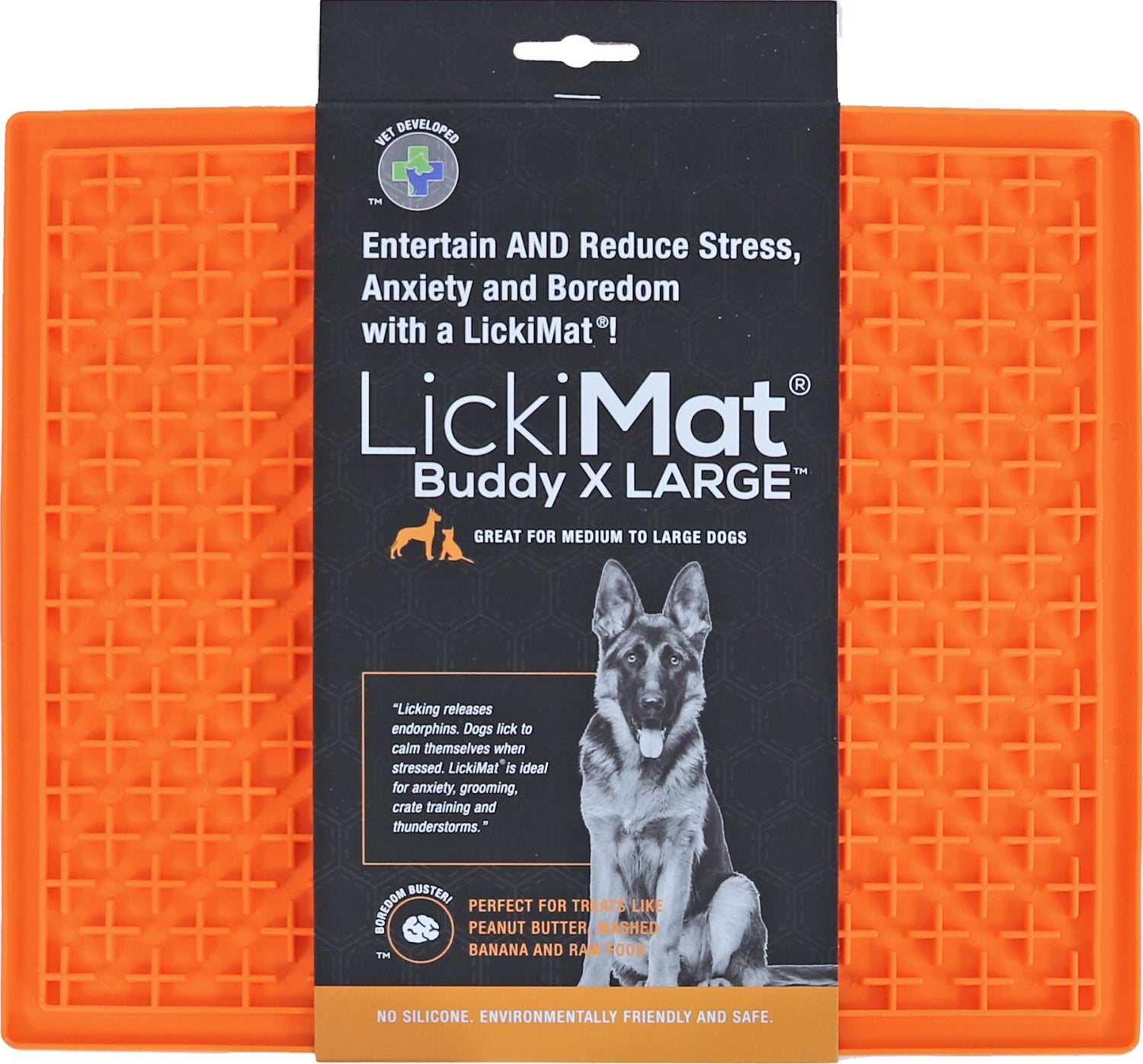 Lickimat likmat Buddy XL oranje 30 x 25 x 1 cm