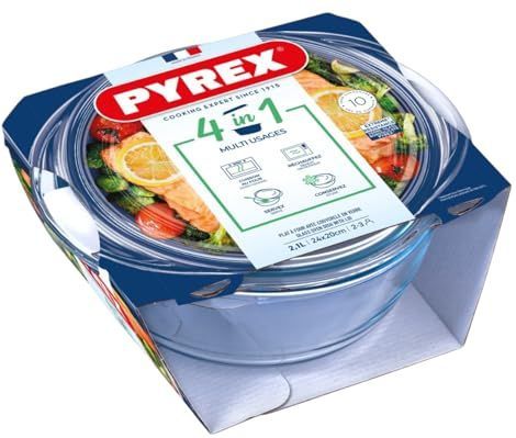 Pyrex - Essentials - Glazen Ronde Braadpan - Hoge Weerstand - 1,6 L