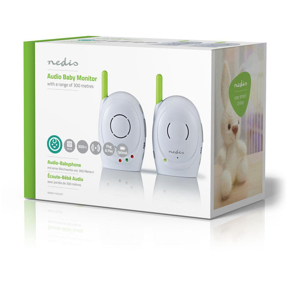 Køb Nedis White/Green Wireless Babyalarm
