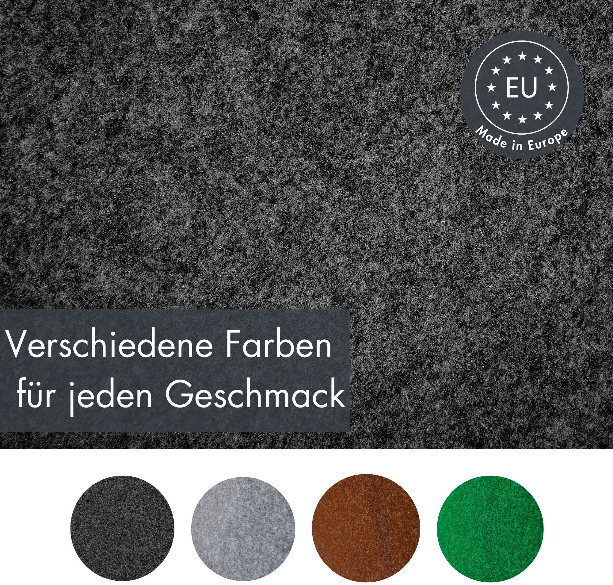 Andiamo Kunstrasen »Edinburgh, Made in Netherlands« rechteckig 4 mm Höhe aus Nadelfilz, mit Drainagenoppen, für Balkon, Terasse, Wintergarten