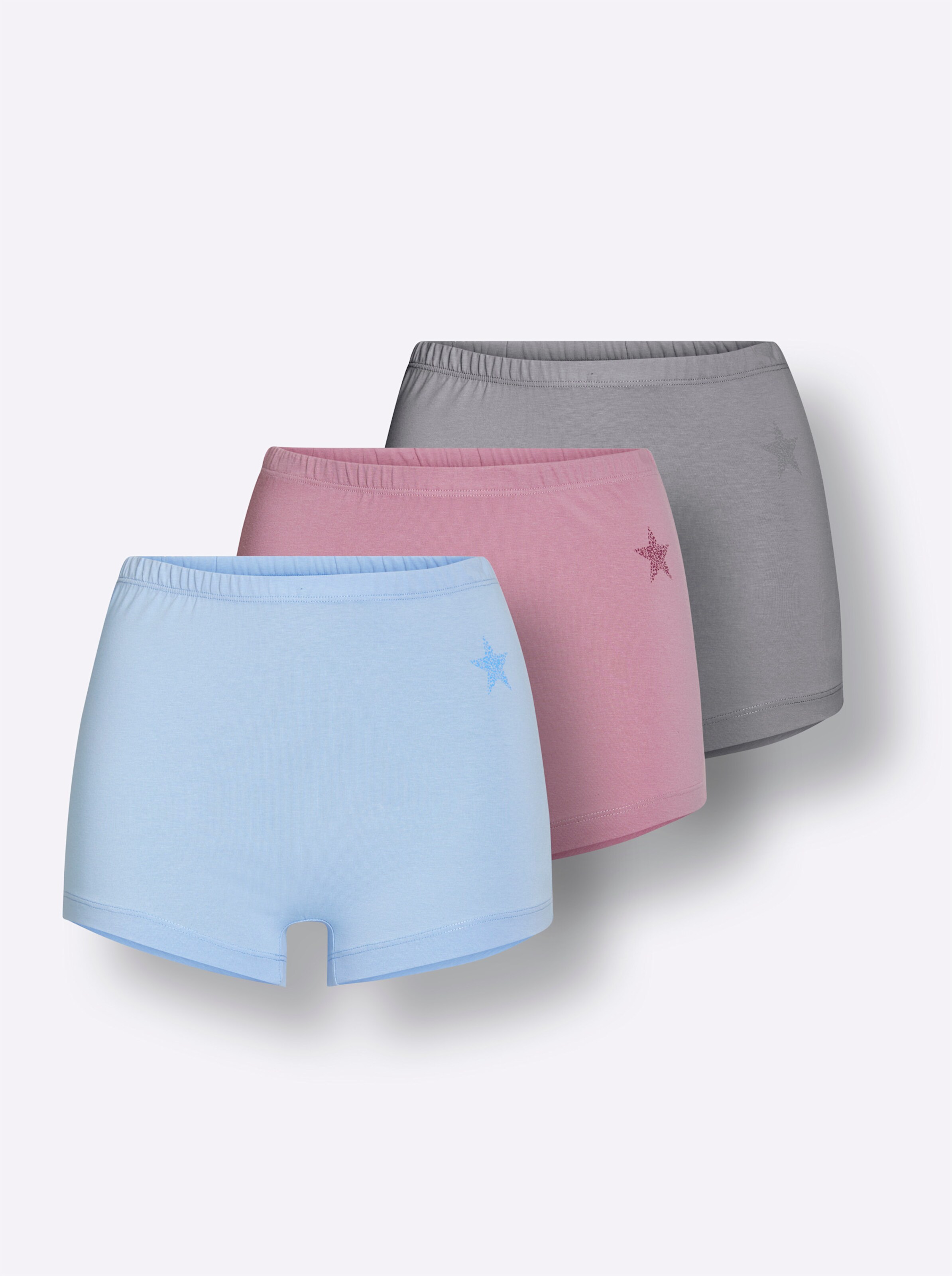Panty in orchidee + hellblau + hellgrau