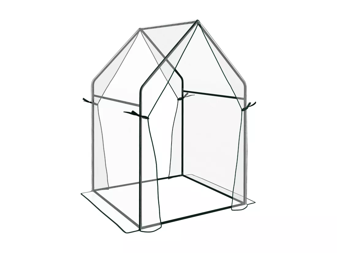 Serre de jardin balcon terrasse serre pour tomates 0,9L x 0,9l x 1,45H m double porte acier PVC transparent vert