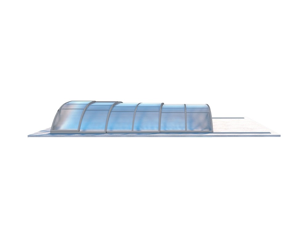 Abri de piscine horizon pour les modèles 4,10x3 m - bas85, bas785 - polycarbonate alvéolaire 8 mm - couleur ral7037 gris