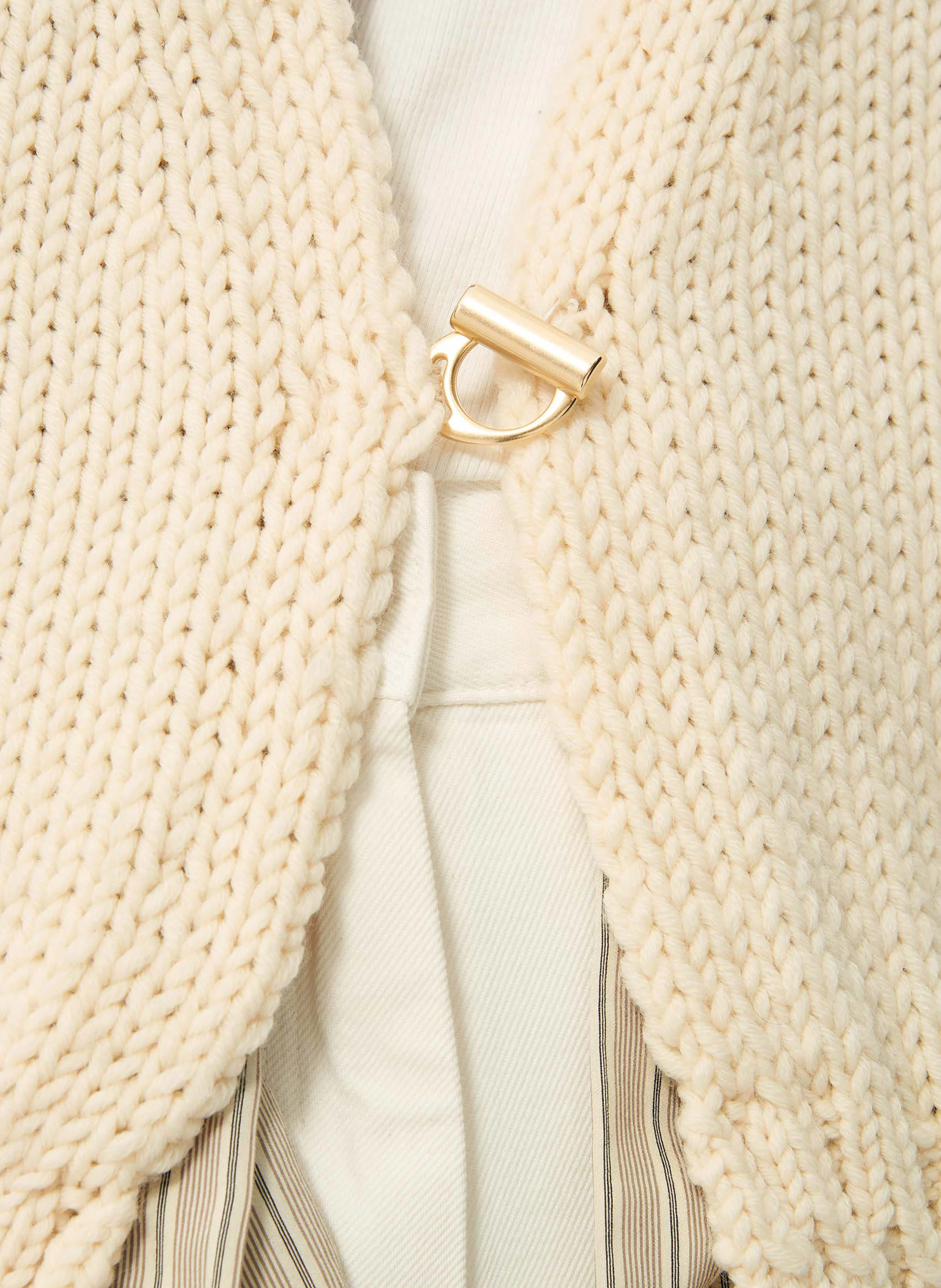 PONFERRADA - Cardigan oversize en laine mélangée | Beige