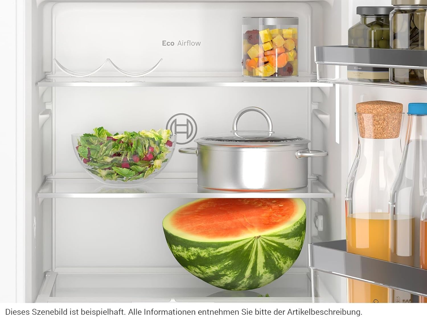 Bosch KIL32ADD1 Serie 6 Einbau-Kühlschrank mit Gefrierfach, 102,5 x 56 cm Nische, 132 L Kühlen & 15L Gefrieren, VitaFresh XXL, Hochstabile Türeinsätze, Eco Airflow, LED-Beleuchtung