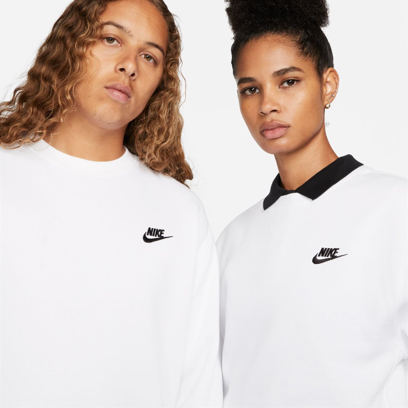 Nike Sportswear Club Fleece Crew Sweater Wit Zwart