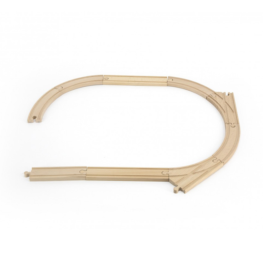 Set d'extension de rails pour train en bois 9 pièces