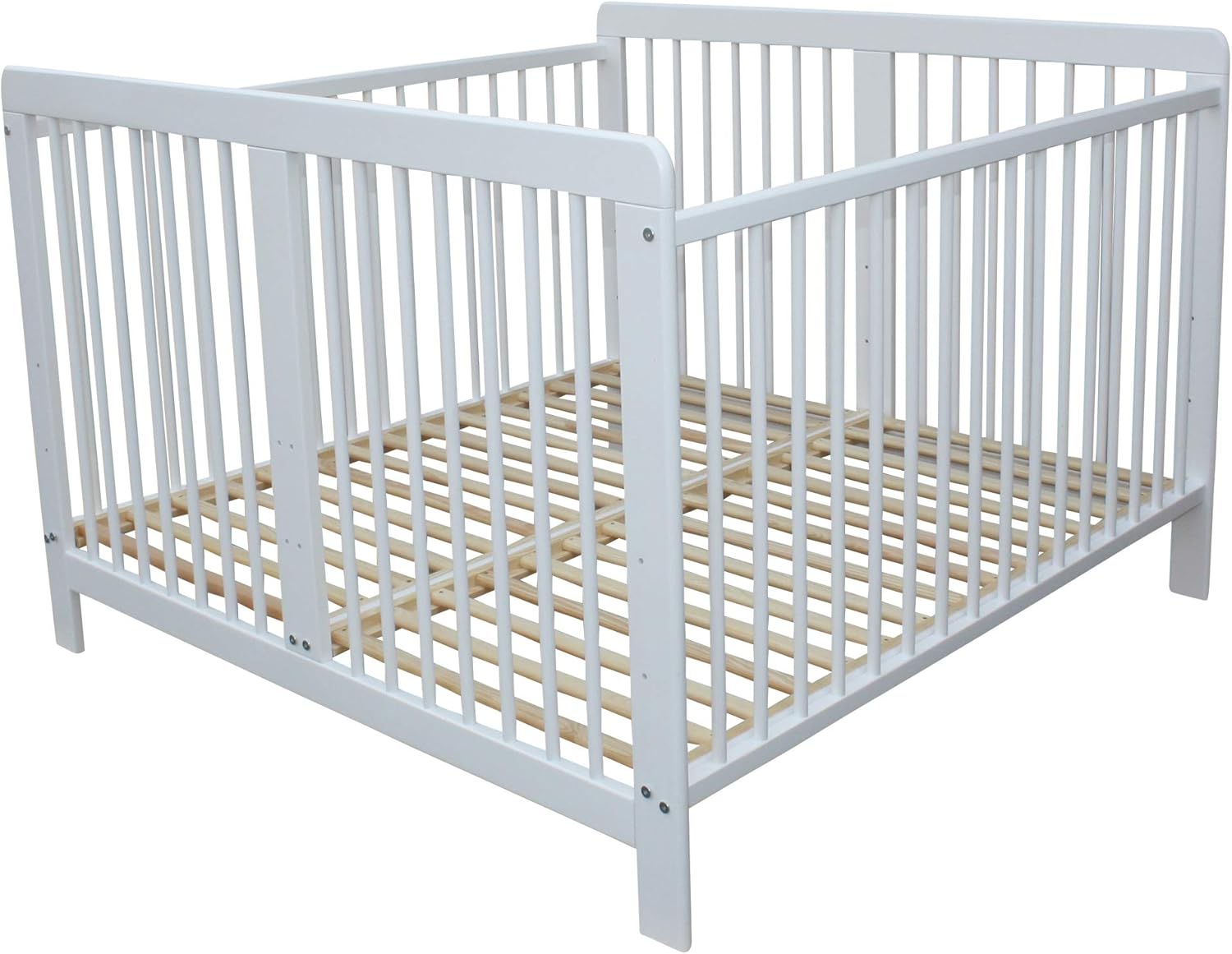 Zwillingsbett Zwillingskinderbett Kinderbett für Zwillinge Doppelbett massiv Weiss mit 2 Matratzen 120x120cm