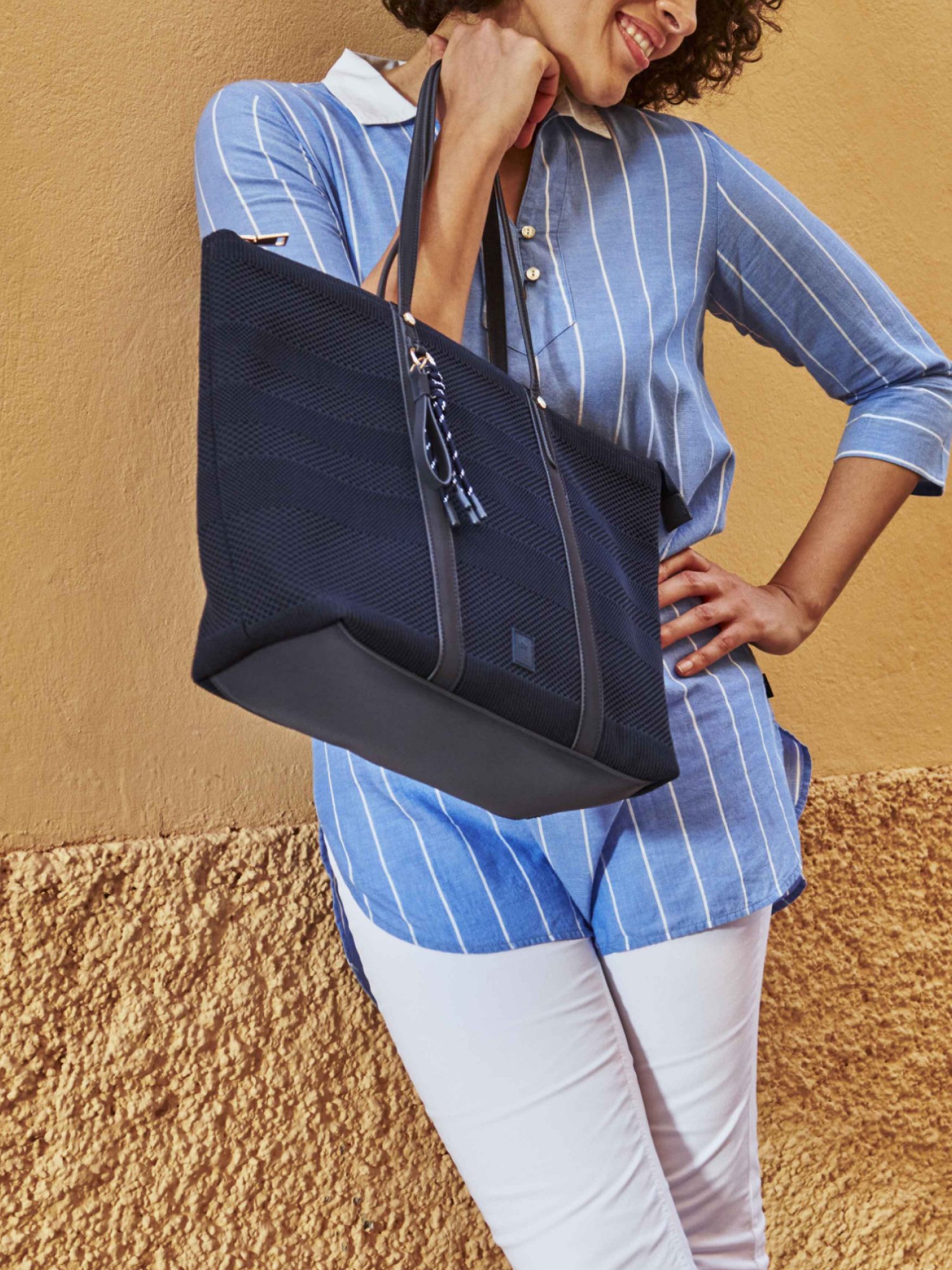 Sac Cabas Femme Knit Recyclé Marine